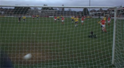 He got so excited that he even went to pick the ball out of the net