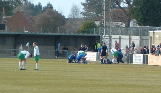 Bashiru Alimi and Guy Rutherford clash heads