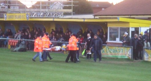 Lee Boylan stretchered off