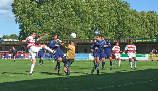 Sills is denied by the goalkeeper