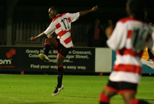 Saheed Sankoh strikes for goal