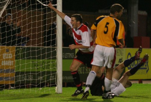 Bobby Traynor celebrates after scoring