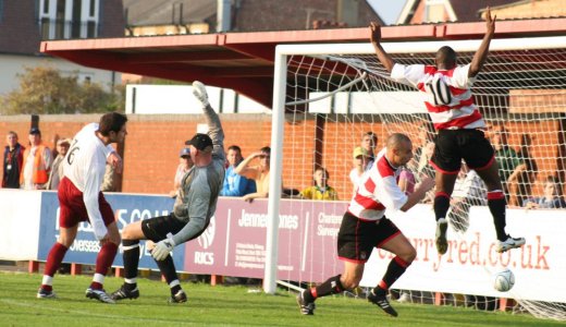 Saheed Sankoh scores and jumps for joy