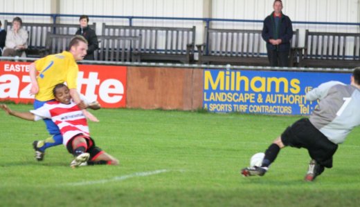 Dean Lodge bustling through in the box