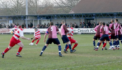 Dean Lodge takes a free kick