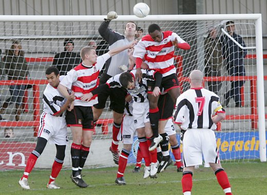 Dave King comes out to deal with a cross