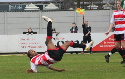 Dean Lodge's spectacular overhead kick goal is disallowed