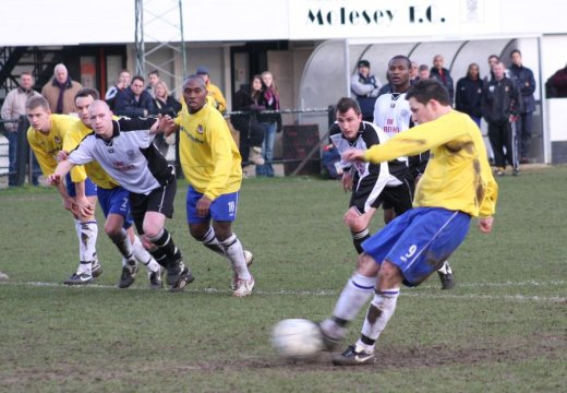 Bobby Traynor converts from the penalty spot