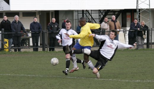 Saheed Sankoh is felled for the penalty