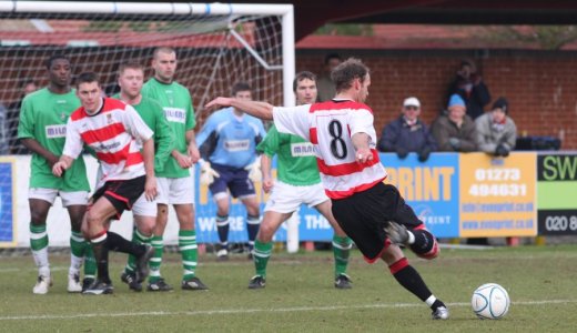 Tommy Williams strikes a free kick