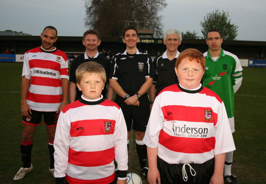 Mascots line up at kick off