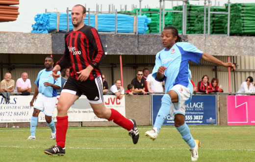 Dean Lodge strikes on goal