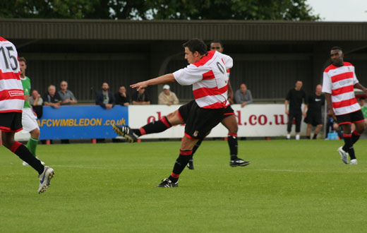 Bobby Traynor strikes the second goal