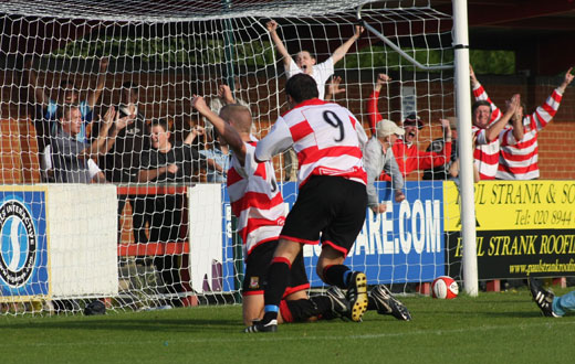 Simon Huckle's goal is disallowed for offside