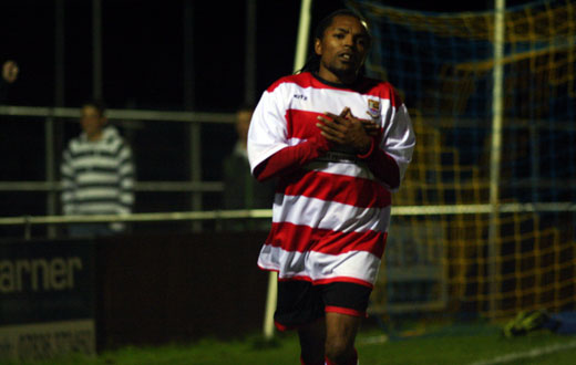 Dean Lodge celebrates the fourth goal