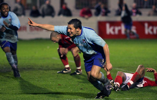 Bobby Traynor completes his hat trick with the fourth of the game