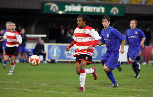 Dean Lodge breaks on goal