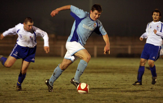 Craig Mullen bears down on the Hillingdon goal for the second