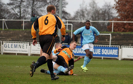 Simon Huckle scores the first goal