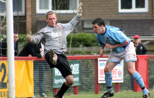 Bobby Traynor heads in the second goal