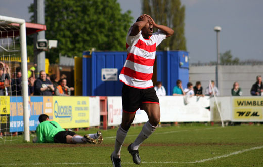 Carl Wilson-Denis sees his goal disallowed