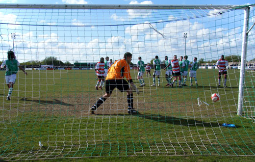 Adam Thompson scores from the free kick