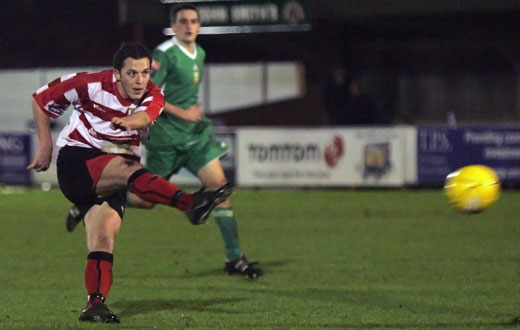 Bobby Traynor strikes the third goal