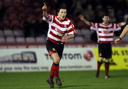 Bobby Traynor celebrates scoring