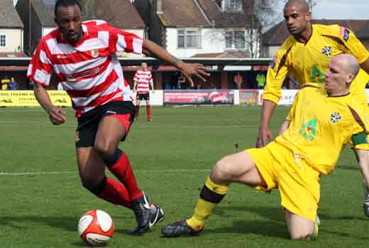 Carl Wilson-Denis in action against Jason Goodliffe