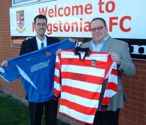 Gary Ekins (Kingstonian FC, left) and John Dicey (Allen Carr)